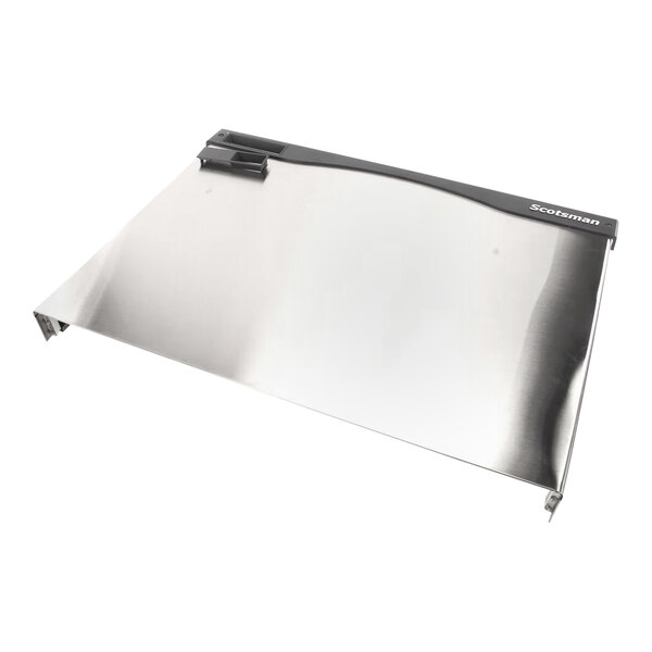 A silver metal Scotsman front panel with a black handle.