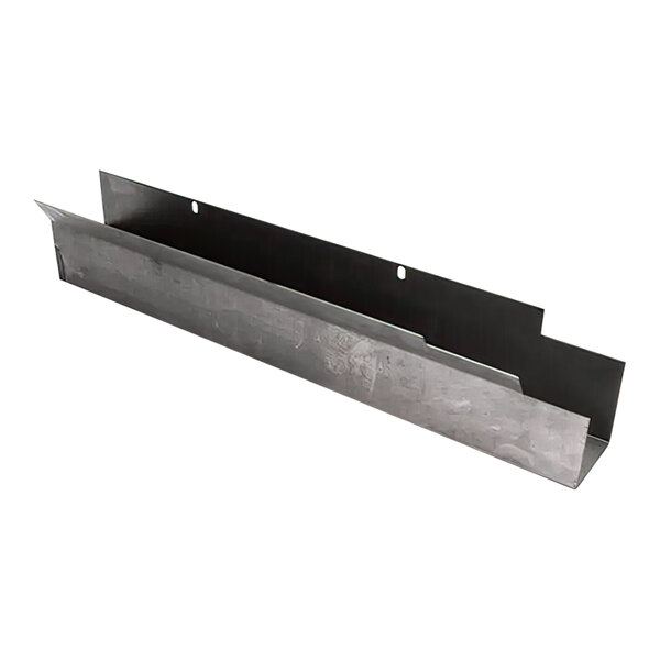 A metal Southbend grease drawer guide with two holes in it.