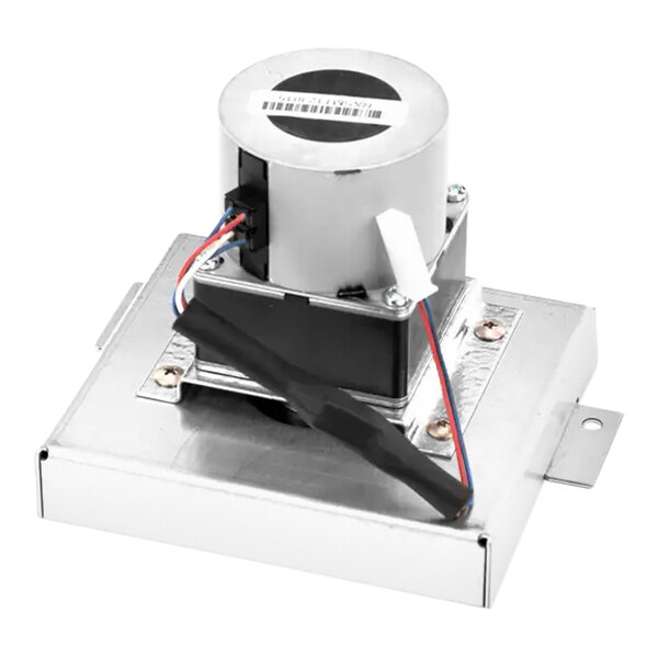 A small metal device with wires and a switch used in a TurboChef machine.