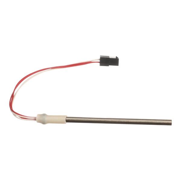 A close-up of a Rational temp probe wire with red and white cables.