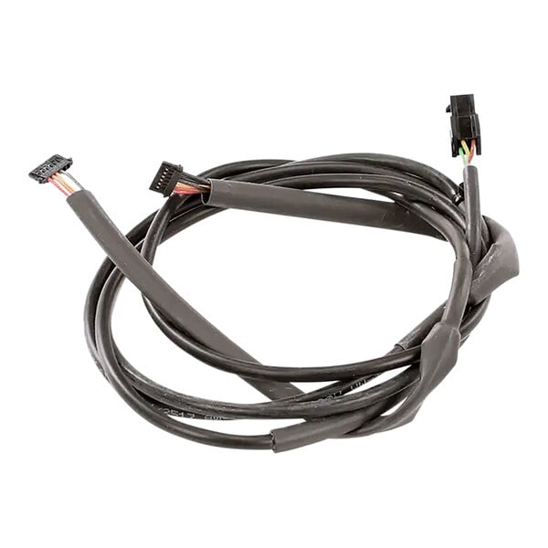 A black Rational cable with a connector on one end and two wires on the other.