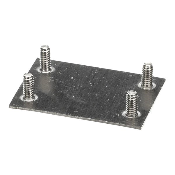 A Wells B8-WL0303 assembly-hinge mounting plate with screws and nuts on it.