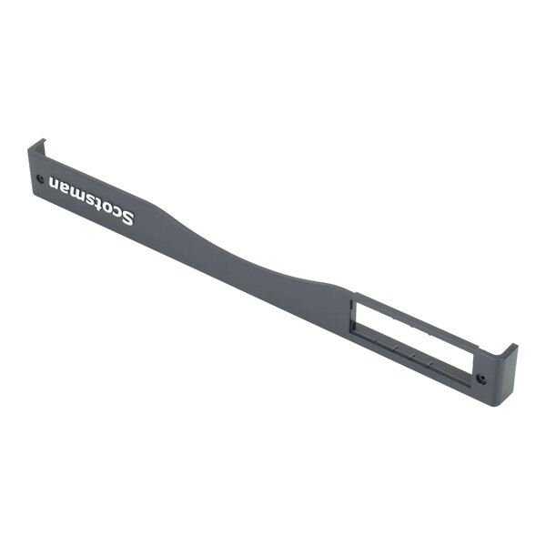 A grey plastic Scotsman trim strip with a hole in it.