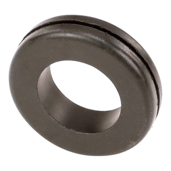 A black rubber TurboChef grommet with a hole in it.