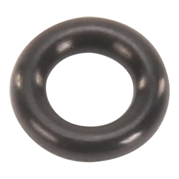 A black rubber circular O ring.