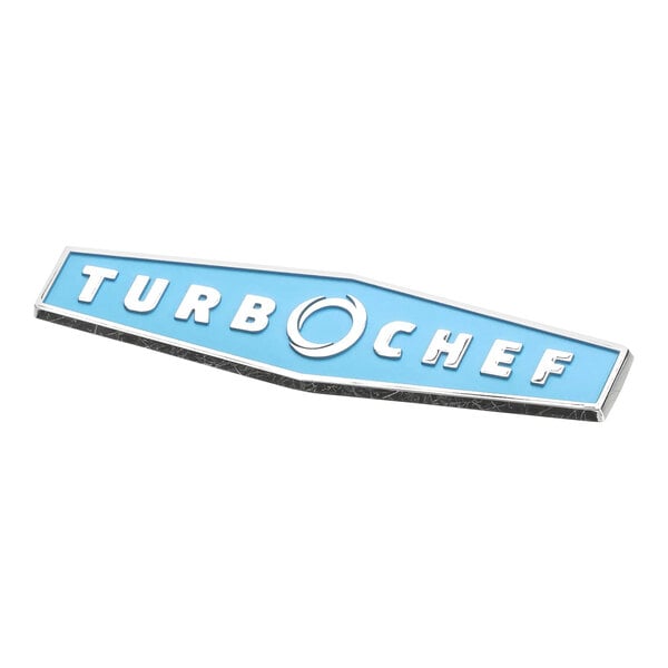 A white nameplate with a blue and silver TurboChef logo.