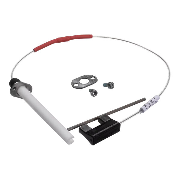 A Rational ignition electrode with a white and red wire.