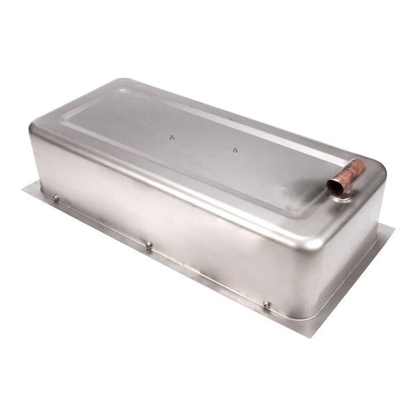 A stainless steel metal pan assembly with a metal lid.