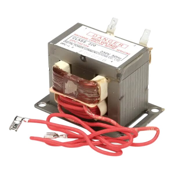 A TurboChef filament transformer with red and white wires in packaging.