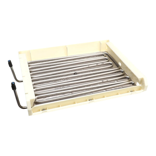 A white container with metal tubes inside.