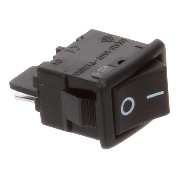 A black Scotsman power switch with white text.