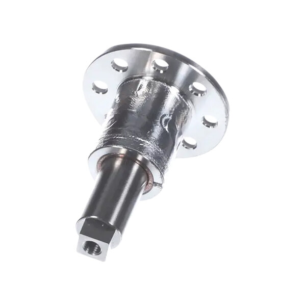 A close-up of a metal TurboChef panini press bearing hub.