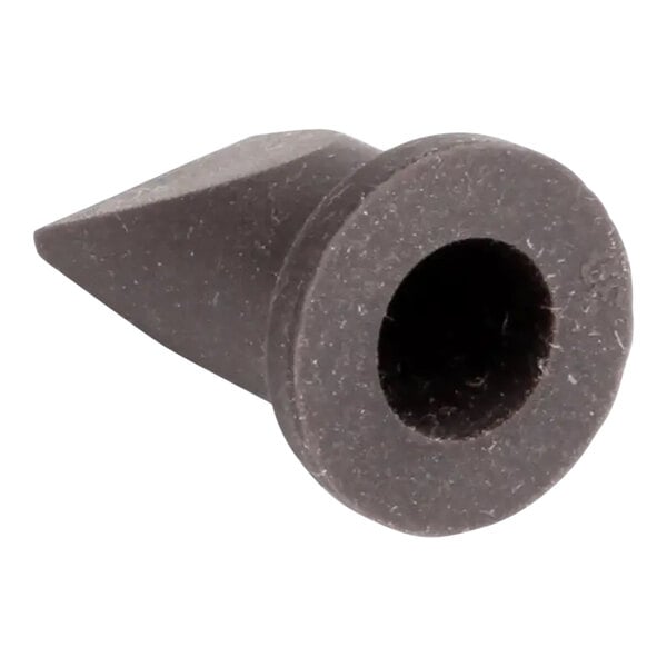 A black rubber Scotsman check valve plug with a hole in it.