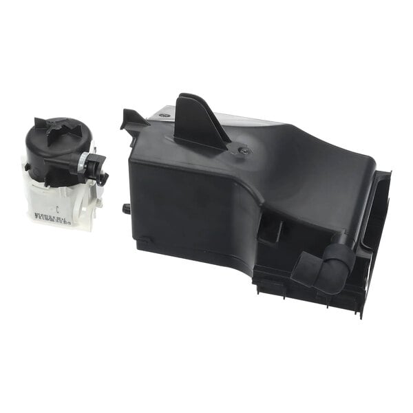 A black plastic Rational care container with a black pump.