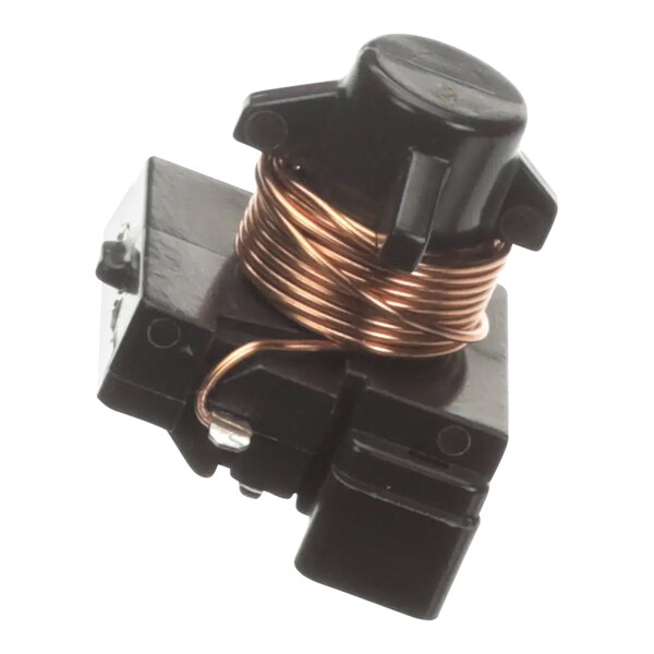 A black and gold coil with a black plastic case.