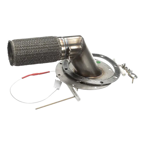 A metal pipe with a wire attached to it.