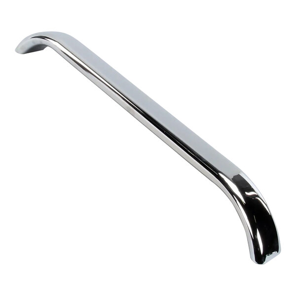 A chrome handle for a Southbend oven range on a white background.