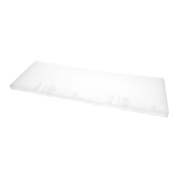 A white rectangular plastic filter with holes.