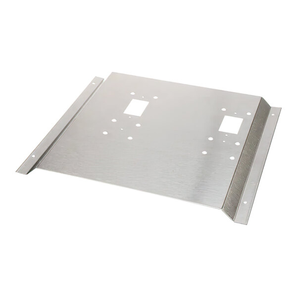 A Scotsman metal splash panel with holes on it.