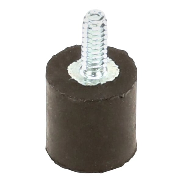 A black rubber round TurboChef bumper with a silver screw on top.