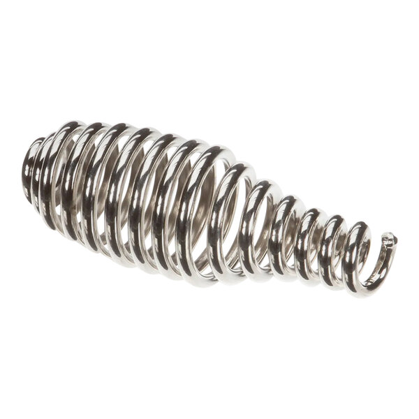 A silver coil spring for a Wells handle on a white background.