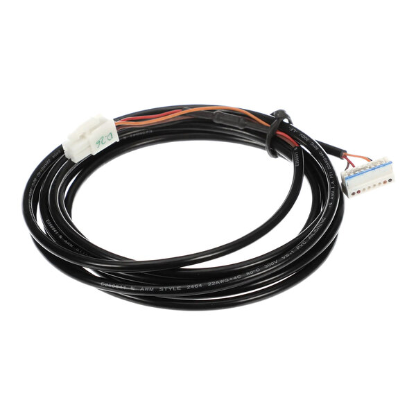 A black cable with white connectors and a red wire.