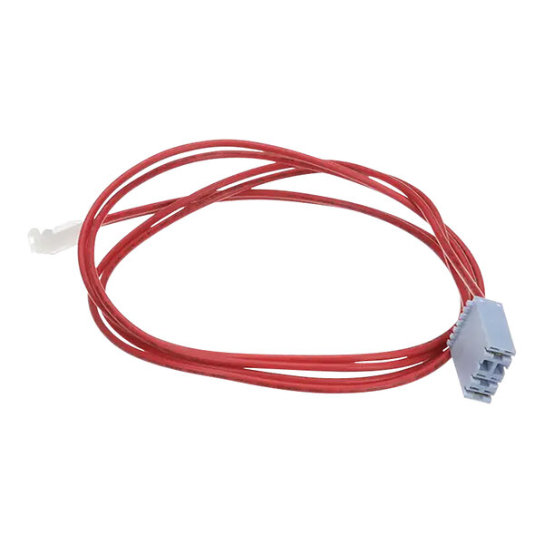 A red wire with a white connector.
