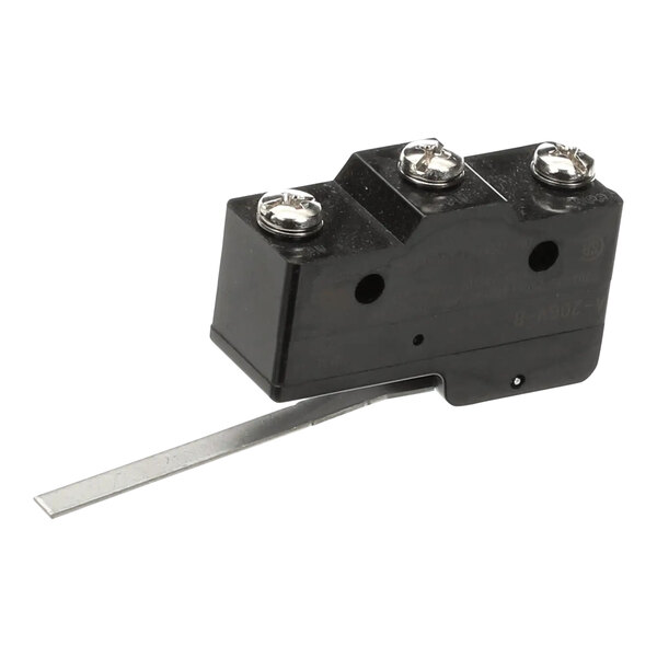 A black TurboChef hinge lever switch with silver screws.