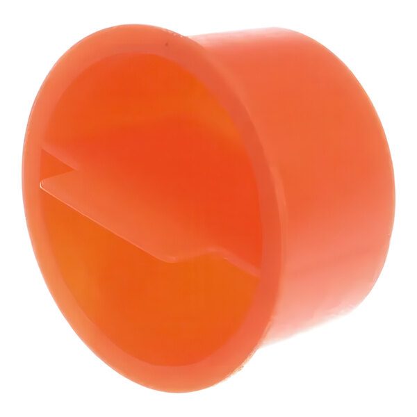 An orange plastic Scotsman drain plug with a handle.