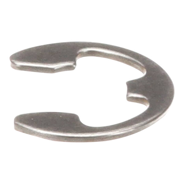 A close-up of a silver metal TurboChef E ring with a hole in it.