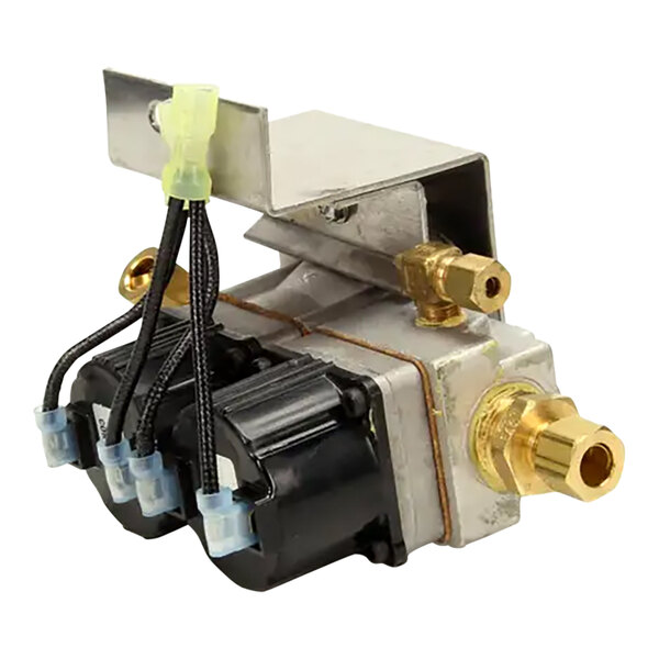 A close-up of a Southbend oven safety valve with black and gold wires attached.