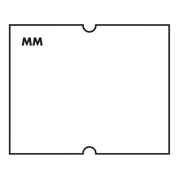 A white square label with black text that says "13/16 x 11/16" and "mm"