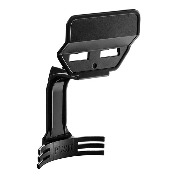 A black plastic Galaxy tap lever for a beverage dispenser.