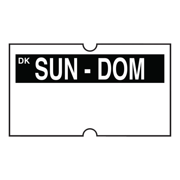 A rectangular white label with "Sun" in black text.