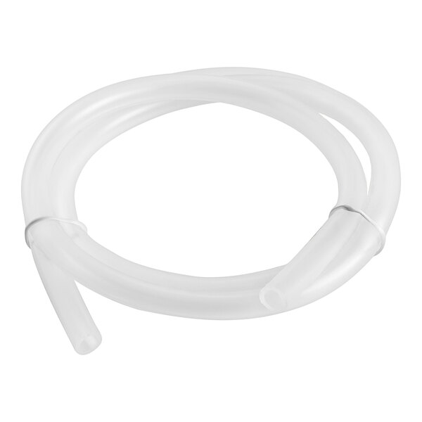 A white silicone tube with metal tips.