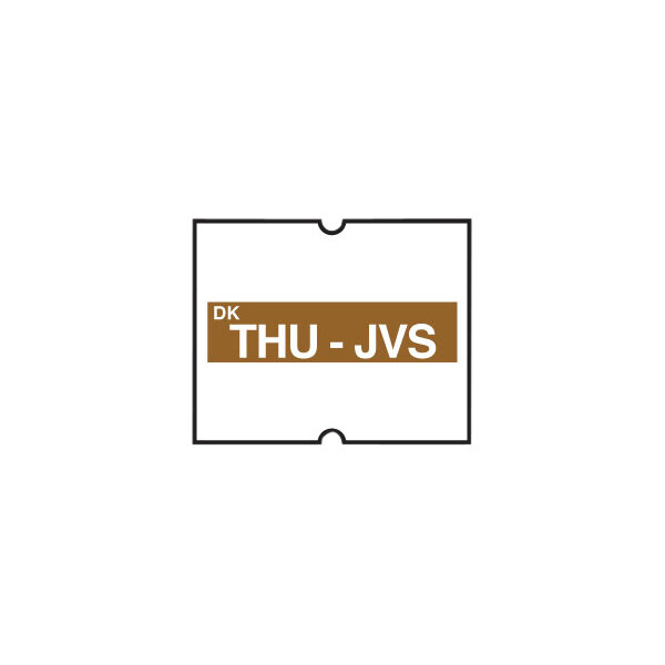 A brown rectangular label with white text that reads "Thursday"