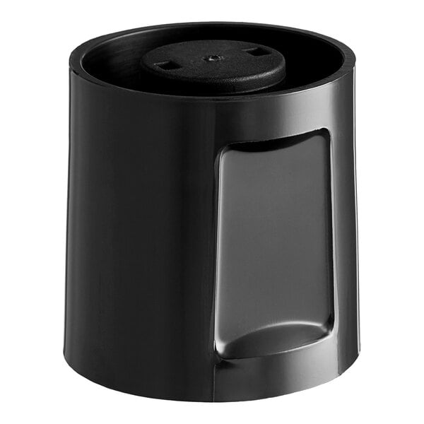 A black Estella Caffe tap knob in a plastic container with a black lid.