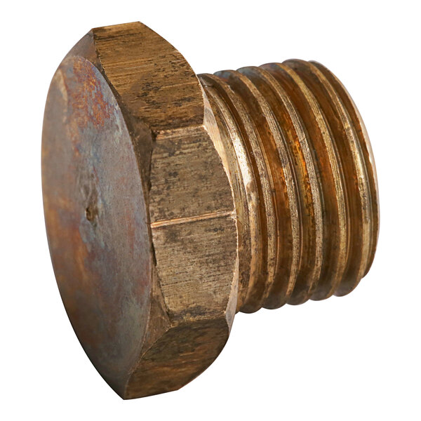 A brass 1/4" male cap for an Estella Caffe coffee machine.