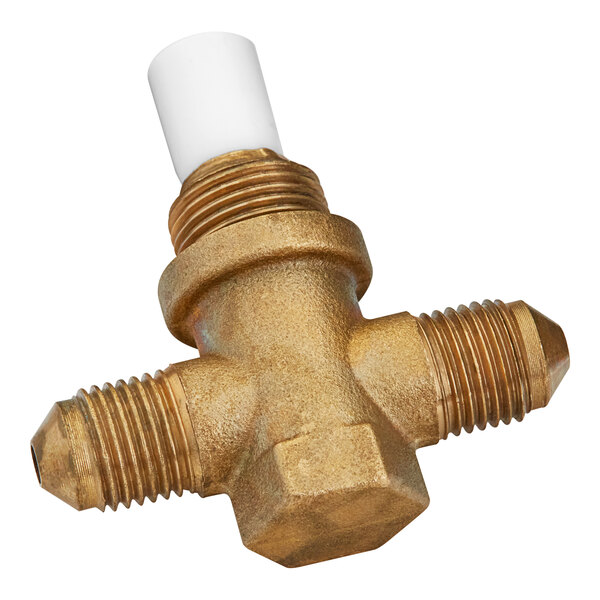 A brass and white Estella Caffe 3-way fitting assembly.