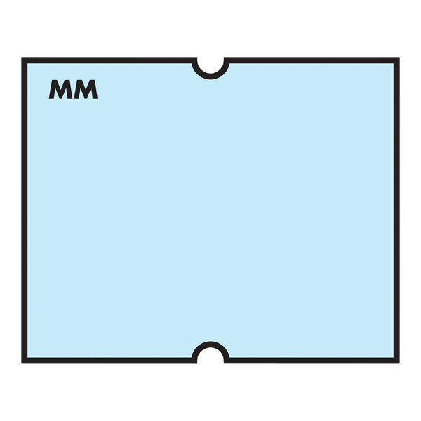 A light blue rectangular DayMark label with black text.