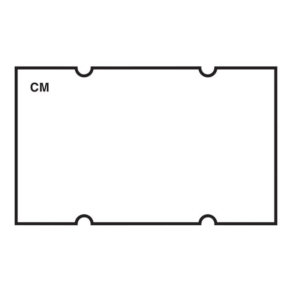 A rectangular white label with a black border.