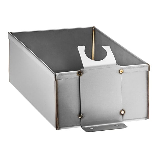 An Avantco metal condensate pan with a white label.