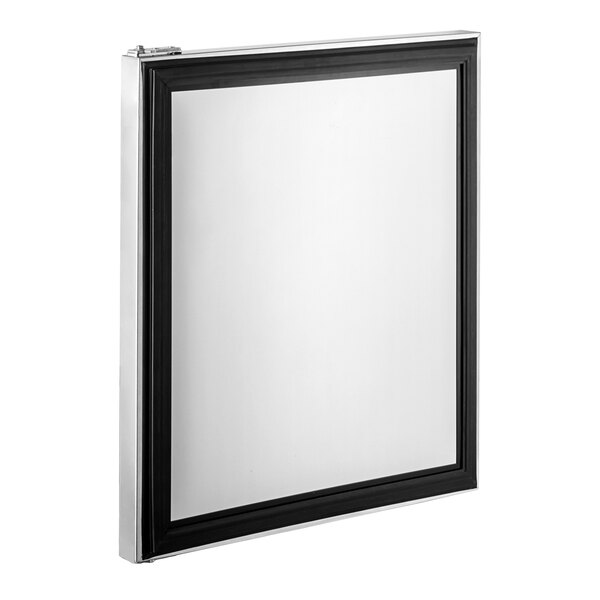 A white and black right-hinged door for an Avantco refrigerator.