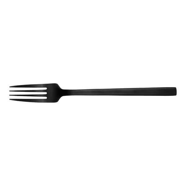 A black fork with a rectangular handle.