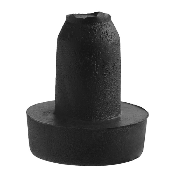 A black rubber cylinder with a hole.