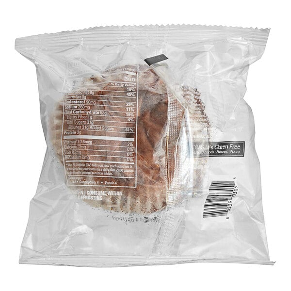 A plastic bag of OMG...It's Gluten Free Individually Wrapped Blueberry Muffins with a label.