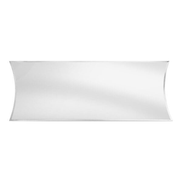A stainless steel rectangular front panel with a curved edge.