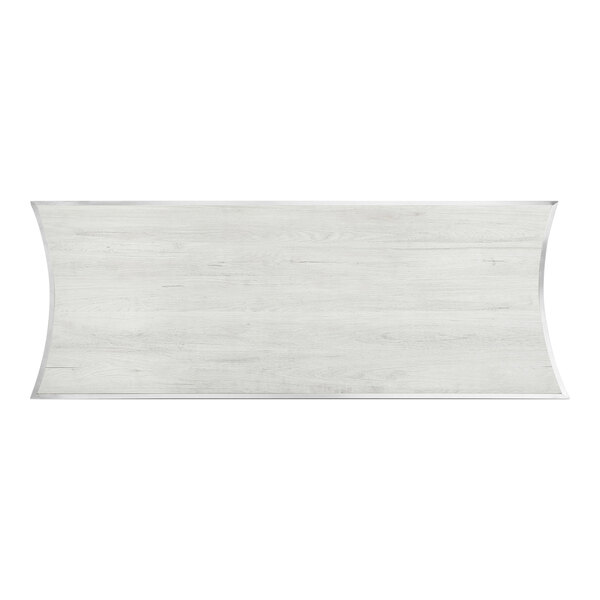 A white rectangular Eastern Tabletop front panel with a curved edge.