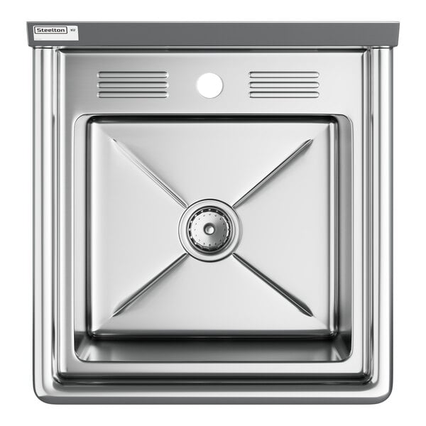 A Steelton stainless steel hand sink with a drain.