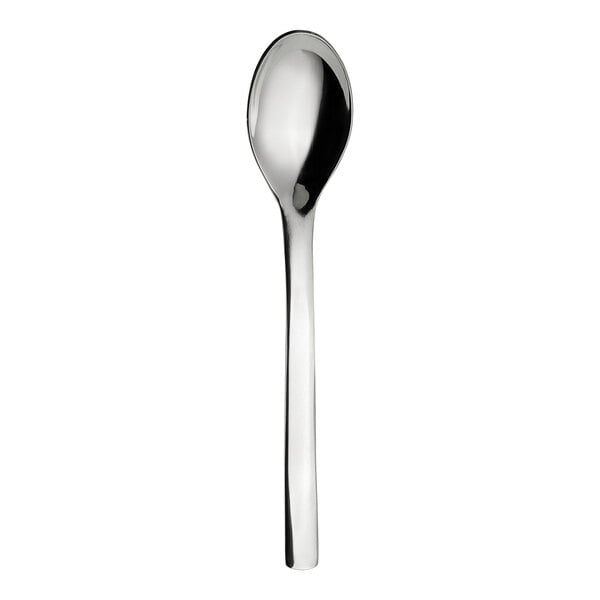 WNK Tura from Steelite International 7 1/4" 18/10 Stainless Steel Extra Heavy Weight Oval Bowl Soup / Dessert Spoon - 12/Case